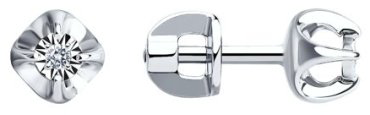 Серьги SOKOLOV 1021728 вес 1.96 г золото, бриллиант купить,NaN