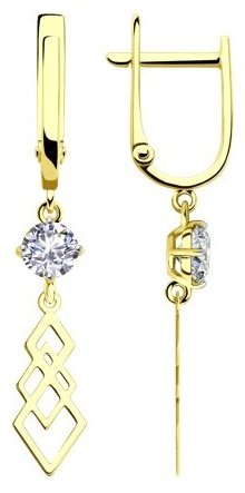 Серьги Diamant 53-121-01567-1 вес 2.25 г золото, без вставок купить,255289