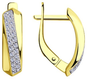 Серьги Diamant 53-120-00424-1 вес 2.4 г золото, фианит купить,269645