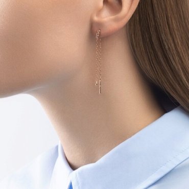 Серьги-цепочки SOKOLOV 029910 вес 1.34 г золото, фианит купить,NaN