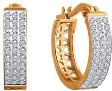Серьги SOKOLOV 029942 вес 2.34 г золото, фианит купить,269134