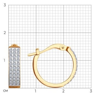 Серьги SOKOLOV 029942 вес 2.34 г золото, фианит купить,269134