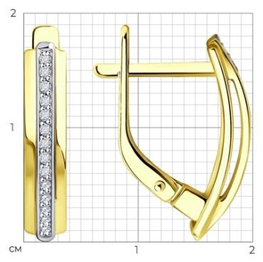 Серьги Diamant 53-220-01897-1 вес 2.4 г золото, бриллиант купить,382021