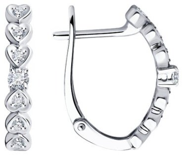Серьги Diamant 52-220-01905-1 вес 3.08 г золото, бриллиант купить,655539