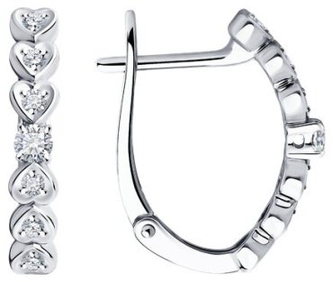 Серьги Diamant 52-220-01905-1 вес 3.08 г золото, бриллиант купить,655539