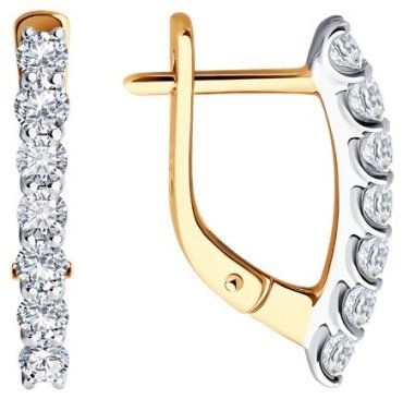 Серьги Diamant 51-220-02523-1 вес 2.55 г золото, бриллиант, рубин купить,1013776