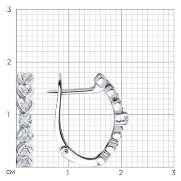 Серьги Diamant 52-220-01905-1 вес 3.08 г золото, бриллиант купить,655539