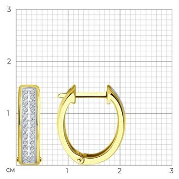 Серьги Diamant 53-220-01922-1 вес 2.83 г золото, бриллиант купить,600899