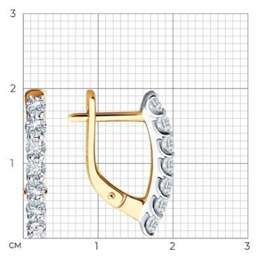 Серьги Diamant 51-220-02523-1 вес 2.55 г золото, бриллиант, рубин купить,1013776