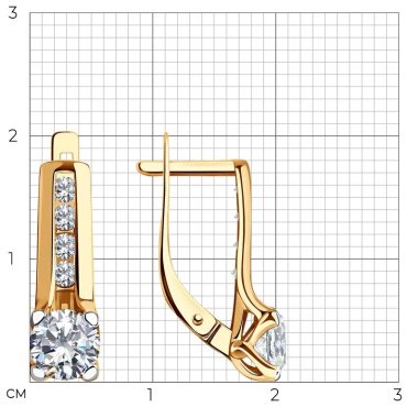 Серьги SOKOLOV 028762 вес 3.16 г золото, фианит купить,315999