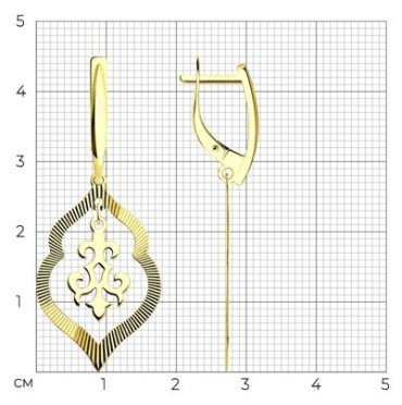 Серьги Diamant 53-121-02108-2 вес 3.09 г золото, без вставок купить,248392