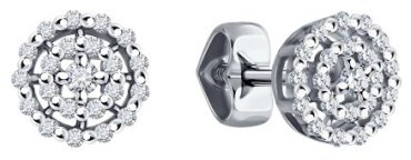 Пусеты Diamant 52-222-02092-1 вес 1.33 г золото, бриллиант купить,326873