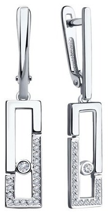 Серьги SOKOLOV 1021403 вес 3.58 г золото, бриллиант купить,561045