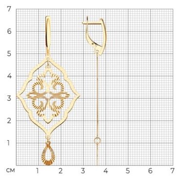 Серьги Diamant 51-121-02115-2 вес 4.47 г золото, без вставок купить,430169