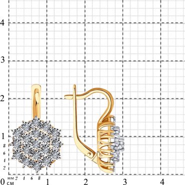 Серьги Diamant 51-220-00720-1 вес 5.36 г золото, бриллиант купить,978261