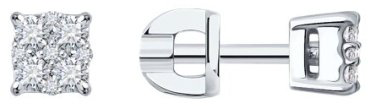 Пусеты SOKOLOV 1022288-3_s вес 1.77 г золото, бриллиант купить,577033
