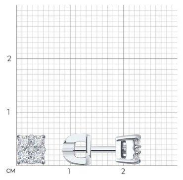 Пусеты SOKOLOV 1022288-3_s вес 1.77 г золото, бриллиант купить,577033