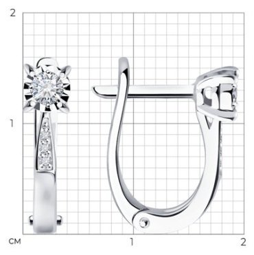 Серьги Diamant 52-220-01673-1 вес 2.44 г золото, бриллиант купить,617367