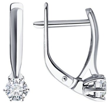 Серьги Diamant 52-220-01969-1 вес 2.4 г золото, бриллиант купить,978744