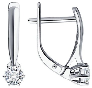 Серьги Diamant 52-220-01969-1 вес 2.4 г золото, бриллиант купить,978744