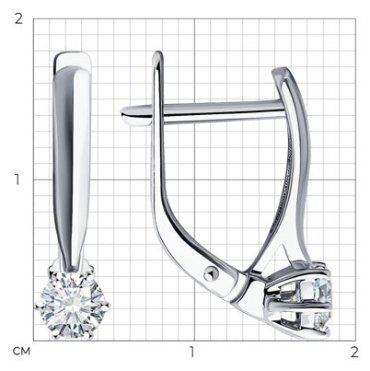 Серьги Diamant 52-220-01969-1 вес 2.4 г золото, бриллиант купить,978744