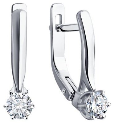 Серьги Diamant 52-220-01969-1 вес 2.4 г золото, бриллиант купить,978744