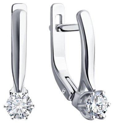 Серьги Diamant 52-220-01969-1 вес 2.4 г золото, бриллиант купить,978744