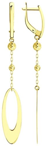 Серьги Diamant 53-121-01167-1 вес 3.34 г золото, без вставок купить,267379