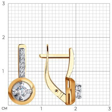Серьги SOKOLOV 028690 вес 2.79 г золото, фианит купить,327328