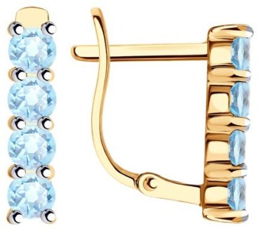Серьги Diamant 51-320-01632-1 вес 2.34 г золото, топаз купить,269721