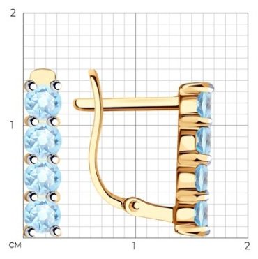 Серьги Diamant 51-320-01632-1 вес 2.34 г золото, топаз купить,269721