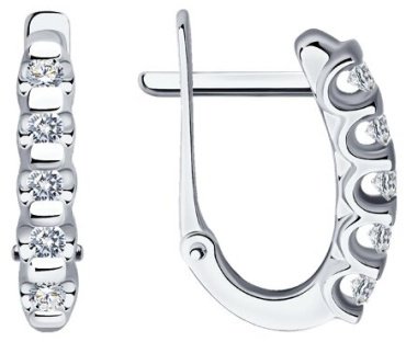 Серьги Diamant 52-220-01318-1 вес 2.6 г золото, бриллиант купить,527752