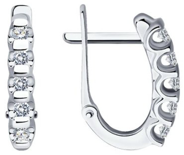 Серьги Diamant 52-220-01318-1 вес 2.6 г золото, бриллиант купить,527752