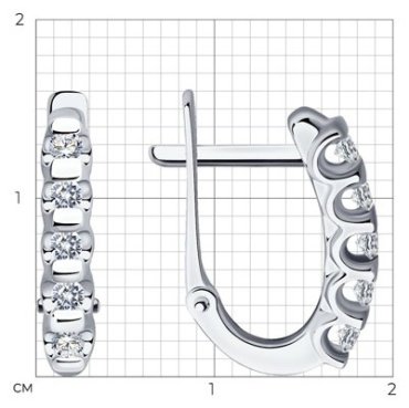 Серьги Diamant 52-220-01318-1 вес 2.6 г золото, бриллиант купить,527752