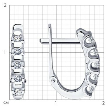 Серьги Diamant 52-220-01318-1 вес 2.6 г золото, бриллиант купить,527752