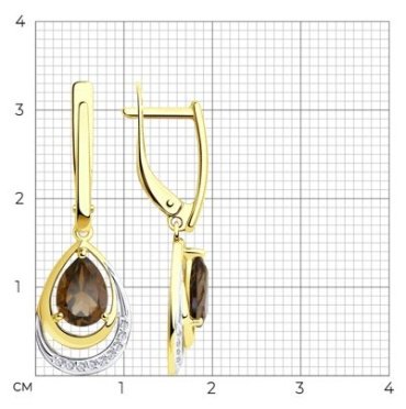 Серьги Diamant 53-321-00527-2 вес 3.89 г золото, фианит купить,413193