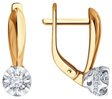 Серьги Diamant 51-220-02476-1_s вес 2.77 г золото, бриллиант купить,1460812
