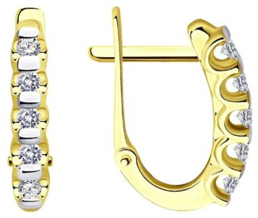 Серьги Diamant 53-220-01318-1 вес 2.27 г золото, бриллиант купить,502418