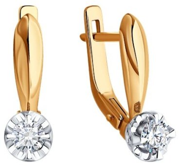 Серьги Diamant 51-220-02476-1_s вес 2.77 г золото, бриллиант купить,1460812