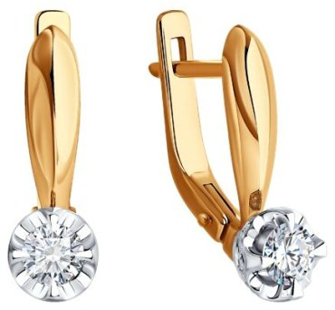 Серьги Diamant 51-220-02476-1_s вес 2.77 г золото, бриллиант купить,1460812