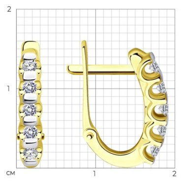 Серьги Diamant 53-220-01318-1 вес 2.27 г золото, бриллиант купить,502418