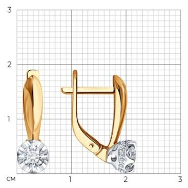 Серьги Diamant 51-220-02476-1_s вес 2.77 г золото, бриллиант купить,1460812