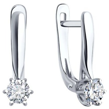 Серьги Diamant 52-220-01856-1 вес 2.18 г золото, бриллиант купить,1267060