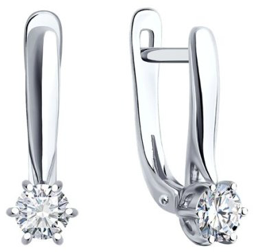 Серьги Diamant 52-220-01856-1 вес 2.18 г золото, бриллиант купить,1267060