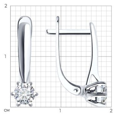 Серьги Diamant 52-220-01856-1 вес 2.18 г золото, бриллиант купить,1267060