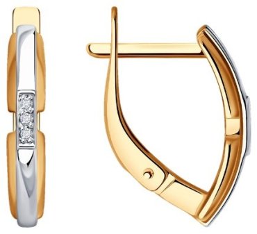 Серьги Diamant 51-220-01831-1 вес 1.95 г золото, бриллиант купить,248895