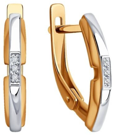Серьги Diamant 51-220-01831-1 вес 1.95 г золото, бриллиант купить,248895