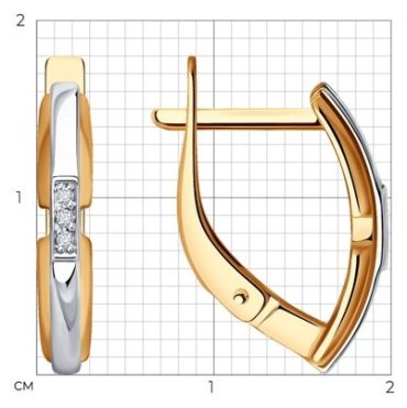 Серьги Diamant 51-220-01831-1 вес 1.95 г золото, бриллиант купить,248895