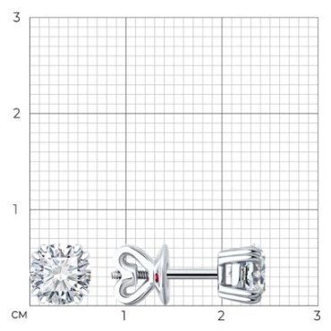 Пусеты Diamant 52-222-02371-1 вес 2.57 г золото, рубин купить,1543831