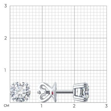 Пусеты Diamant 52-222-02371-1 вес 2.57 г золото, рубин купить,1543831